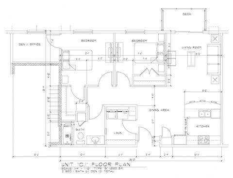 Floor plan for 2 beds, 1 bath, 1002 sqft